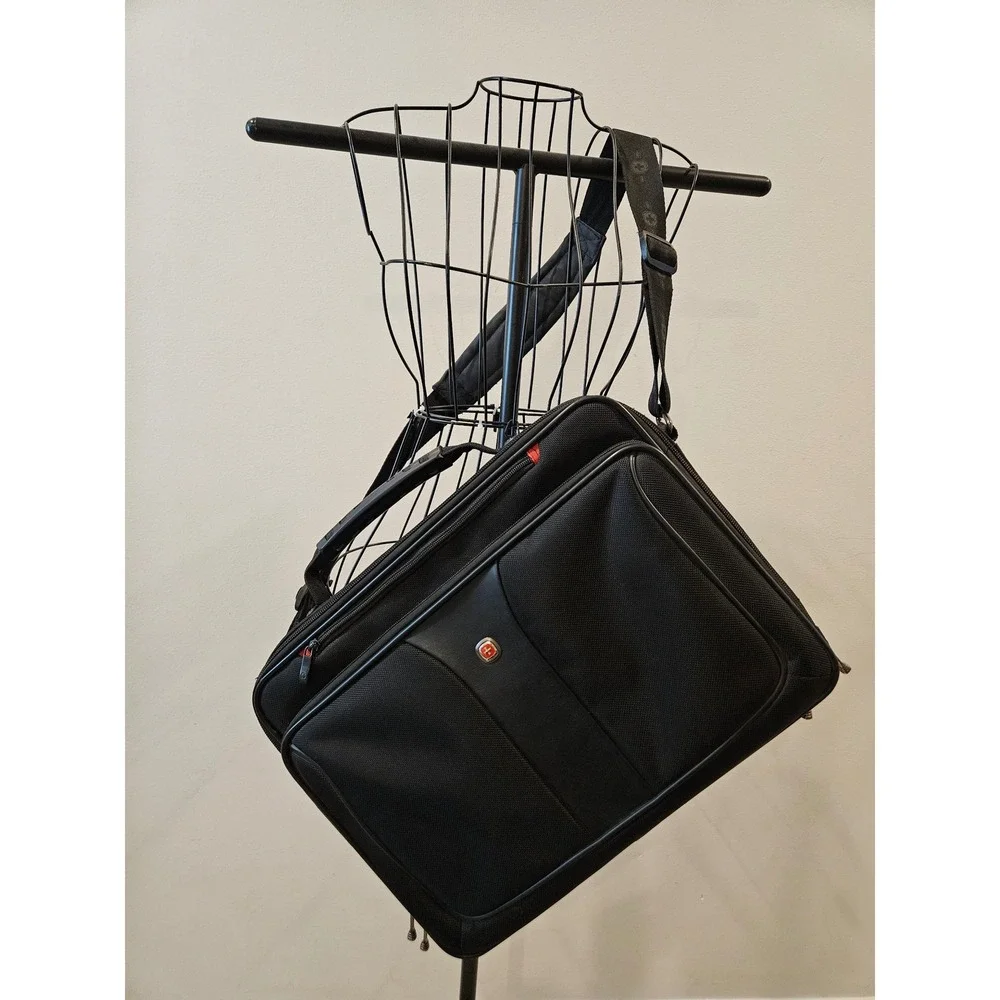 Wenger Swiss Gear Laptop Briefcase Black Ballistic Nylon Messenger Travel Bag